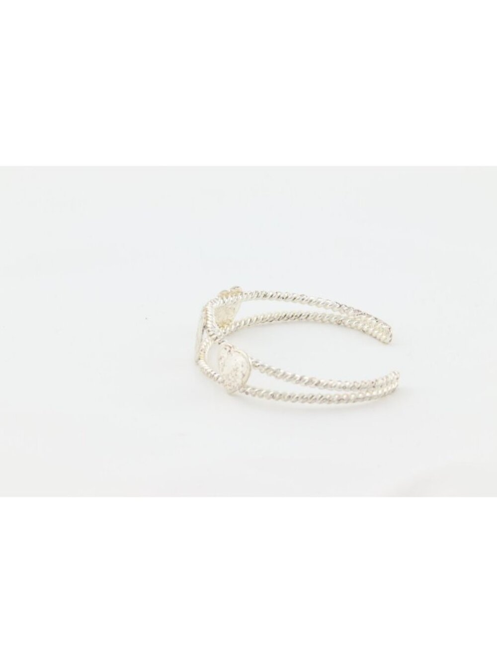 Sterling Silver Etched Three Heart Cuff Bracelet 7 1/4" inch - Picture 5 of 5